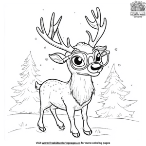 Goofy reindeer coloring pages