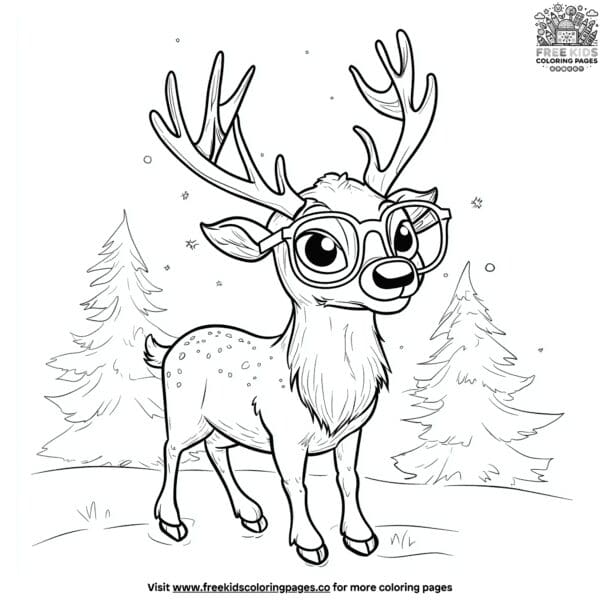 Goofy reindeer coloring pages