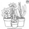 Plant Pot Set Coloring Pages