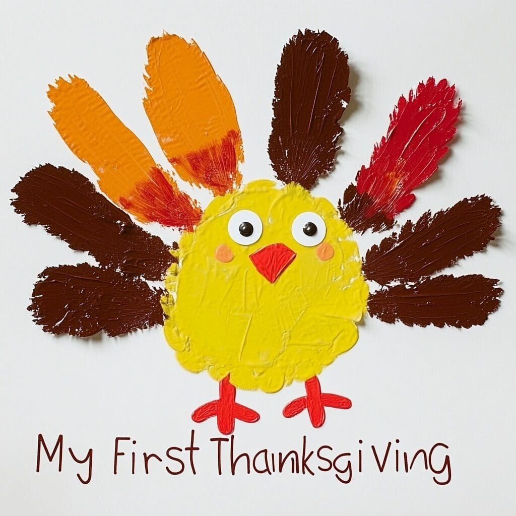 Handprint turkey bib paint 3