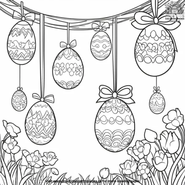 Hanging easter decorations coloring pages