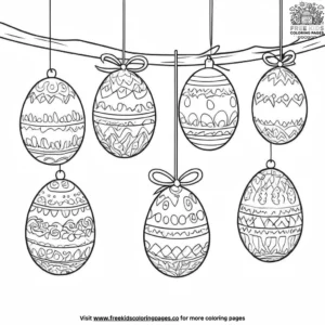 Hanging Easter Egg Ornaments Coloring Pages