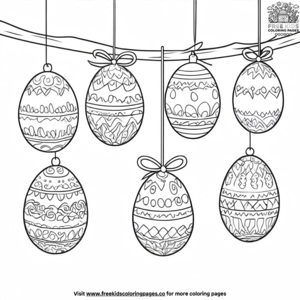 Hanging easter egg ornaments coloring pages