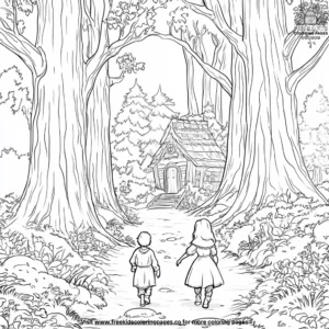 Hansel and gretel adventures coloring pages