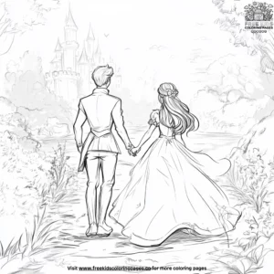 Happily ever after scenes coloring pages