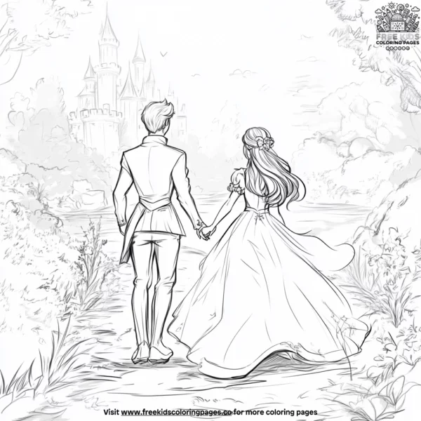 Happily ever after scenes coloring pages