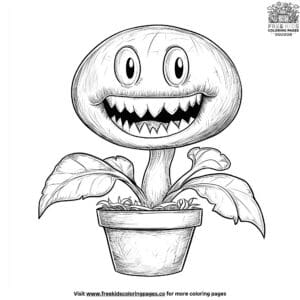 Happy Piranha Plant Coloring Pages