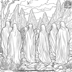 Haunted ghost parade coloring pages