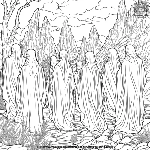 Haunted ghost parade coloring pages