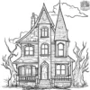 Haunted House Coloring Pages