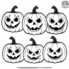 Haunted Pumpkin Faces Coloring Pages