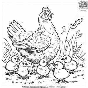 Hen And Chicks Coloring Pages