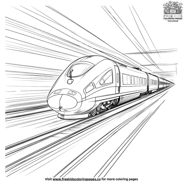 High speed train coloring pages