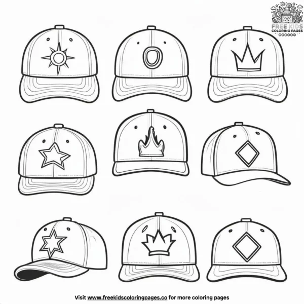 Hip hop caps coloring pages