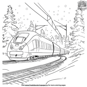 Holiday bullet train coloring pages