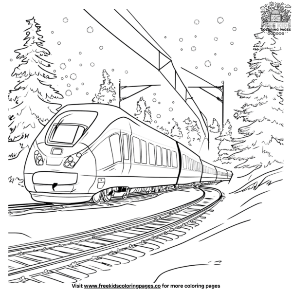 Holiday bullet train coloring pages