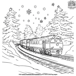 Holiday diesel train coloring pages