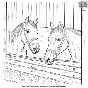 Horse stables coloring pages