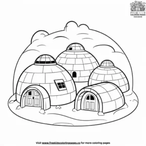 Igloo village coloring pages