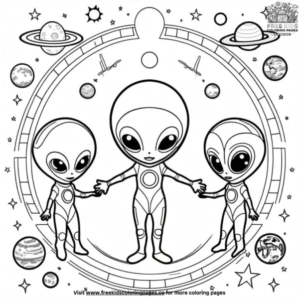 Intergalactic choir coloring pages