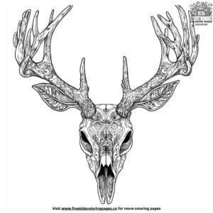 Intricate Deer Skull Coloring Pages