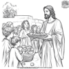 Jesus Feeding The Hungry Coloring Pages