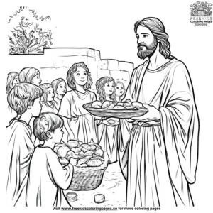 Jesus feeding the hungry coloring pages