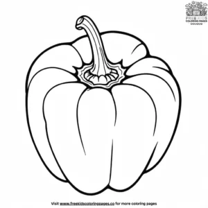 Juicy Red Bell Pepper Coloring Pages