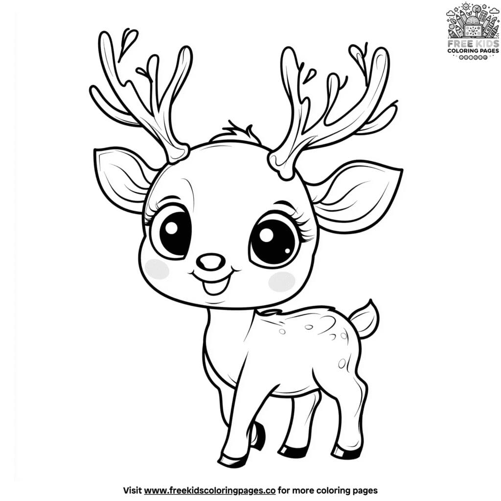 Sweet Baby Reindeer Coloring Pages - Kawaii Baby Reindeer Coloring Pages 1024x1024 