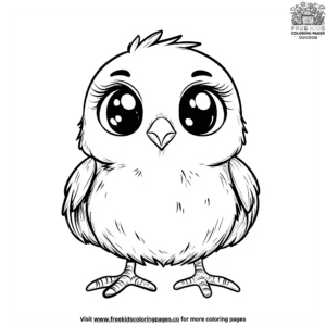 Kawaii chick coloring pages