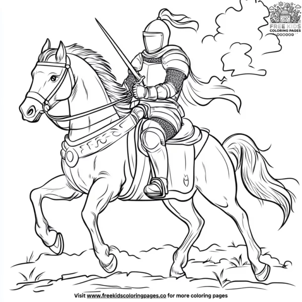 Knight fairy tale coloring pages