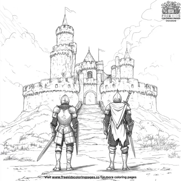 Knights of enchanted castles coloring pages