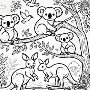 Koala And Friends Coloring Pages A Delightful Adventure (1)