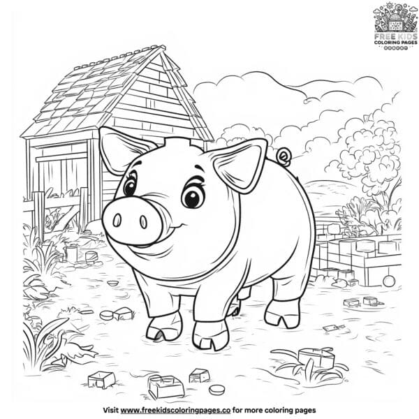 Lego pig coloring pages