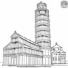 Leaning Tower of Pisa Coloring Pages