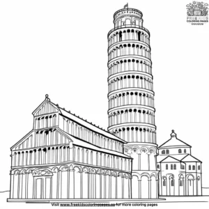 Leaning Tower of Pisa Coloring Pages