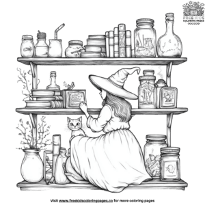 Library of spells witch coloring pages