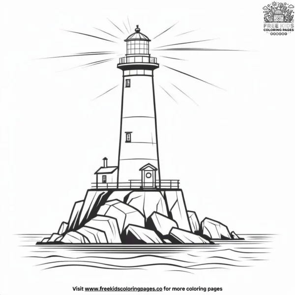 Lighthouse beach coloring pages