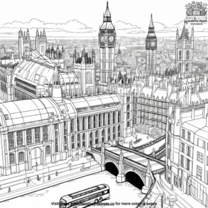 London Cityscape Coloring Pages