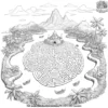 Lost Island Maze Coloring Pages