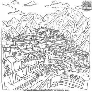 Machu Picchu Maze Coloring Pages