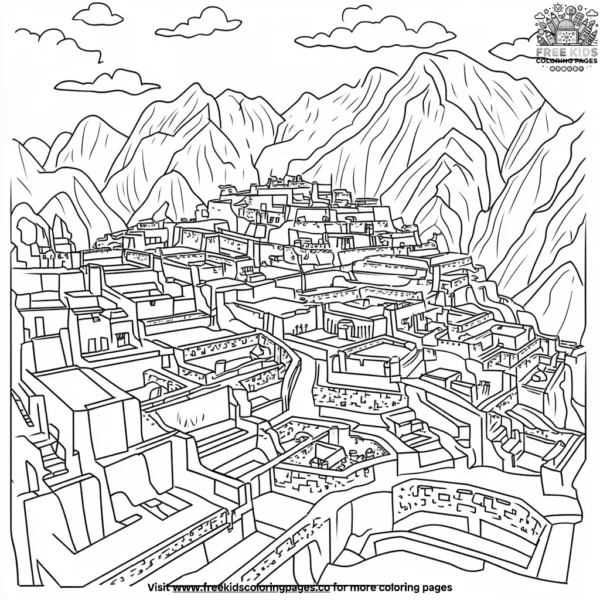 Machu picchu maze coloring pages