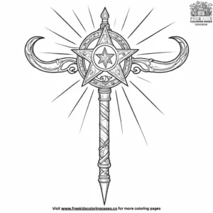 Magic Wand Spells Coloring Pages