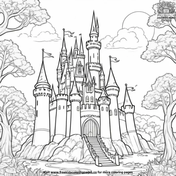 Magical kingdom castles coloring pages