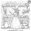 Magical Potion Lab Witch Coloring Pages