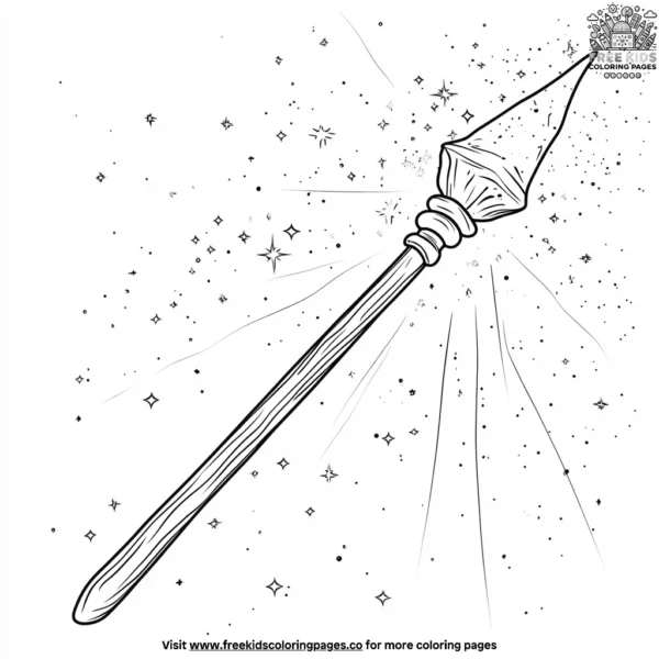 Magical wand fairy godmothers coloring pages