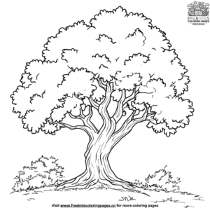 Majestic oak tree coloring pages