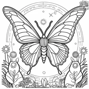 Martian Butterfly Garden Coloring Pages