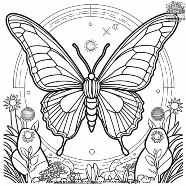 Martian butterfly garden coloring pages