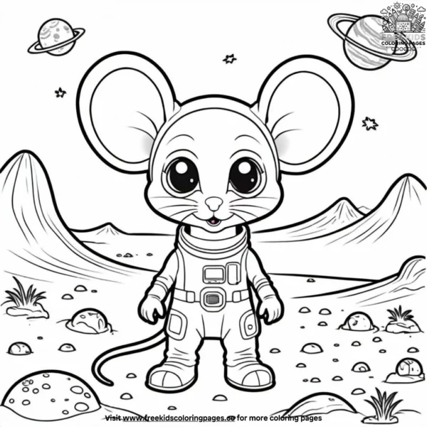 Martian mouse pet coloring pages